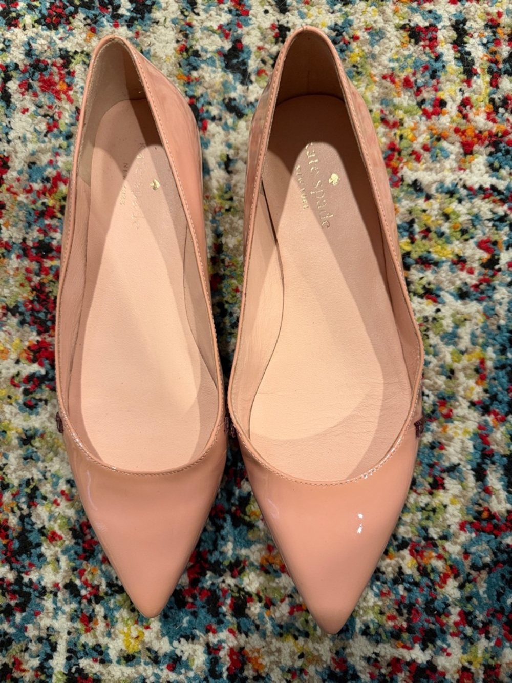 kate spade Blush Patent Pointed-Toe Flats